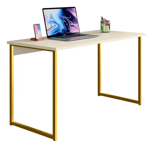 Escrivaninha Industrial 110cm Mesa Estudo Aparador Pés Aço