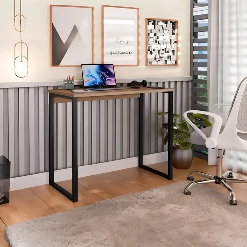 Escrivaninha industrial mesa estudo aparador office aco mdf