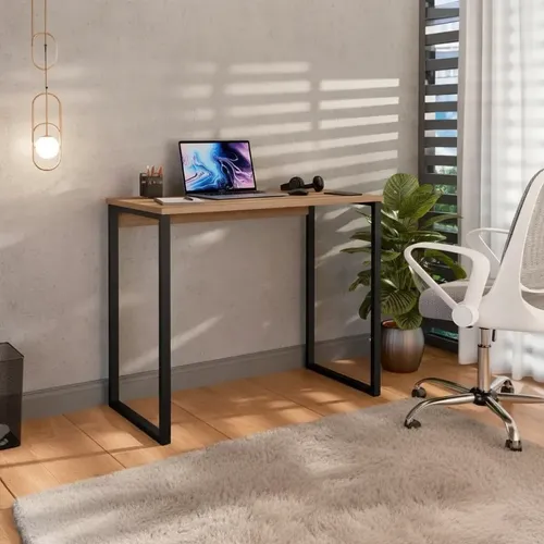Escrivaninha Industrial Mesa Estudo Aparador Office Aço Mdf