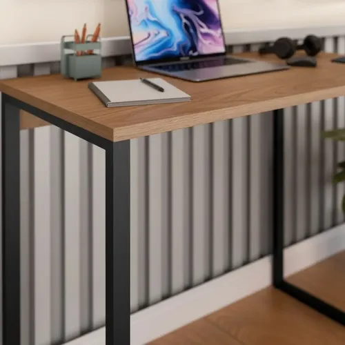 Escrivaninha Industrial Mesa Estudo Aparador Office Aço Mdf