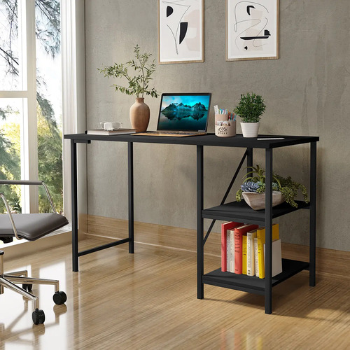 Escrivaninha mesa office estudo estilo industrial cor preto