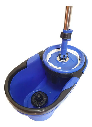Esfregão Perfect Pro Mop 360° Balde Inox Cabo Longo Microfibra 16L