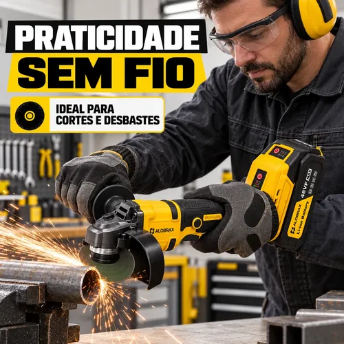 Esmerilhadeira Angular Sem Fio 48vf 125mm Brushless 2 Discos