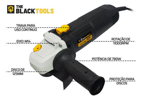 Esmerilhadeira Lixadeira Angular 4.1/2 11000rpm C/ 56 Peças