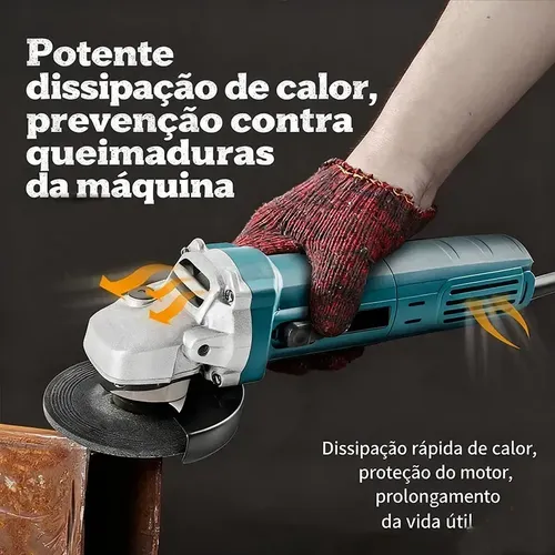 Esmerilhadeira Lixadeira Angular 850w 115mm Cor Azul-petrol