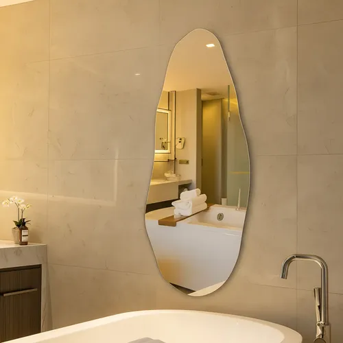 Espelho organico 70cm decoracao lapidado design moderno luxo