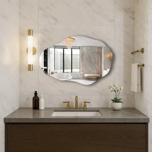 Espelho Orgânico 70cm Decoração Lapidado Design Moderno Luxo
