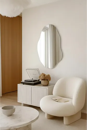 Espelho Orgânico 70cm Decoração Lapidado Design Moderno Luxo