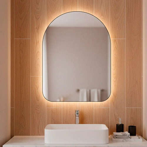 Espelho organico capela led 44x64 para sala quarto banheiro