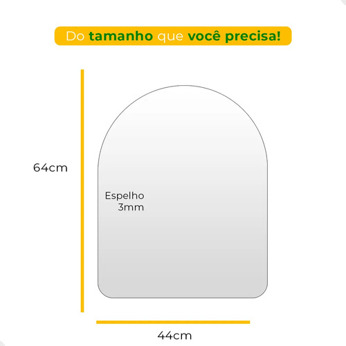 Espelho Orgânico Capela Led 44x64 Para Sala Quarto Banheiro Moldura Capela Led Frio