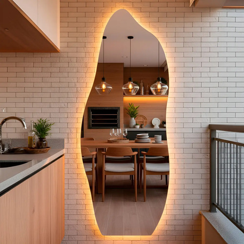 Espelho organico com led 170x70 cm ideal para quarto banheir 1