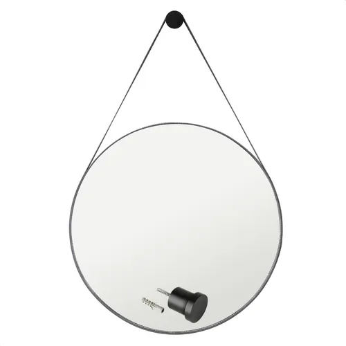 Espelho para banheiro decorativo redondo 60cm com suporte