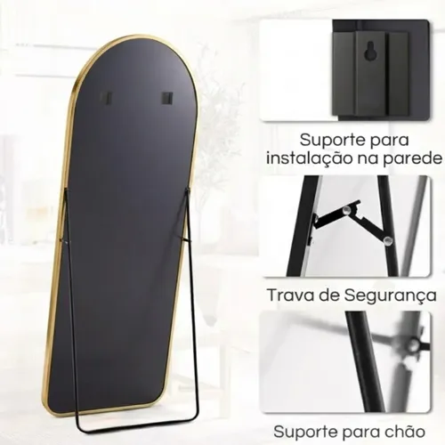 Espelho Retro Orgânico Corpo Inteiro 170x70 Moldura Lopazzi