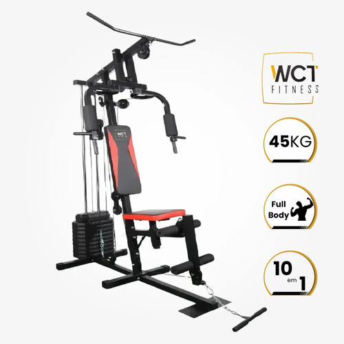 Estação De Musculação De 45kg Wct Fitness Cor da estrutura Preto Cor do estofamento Preto e vermelho