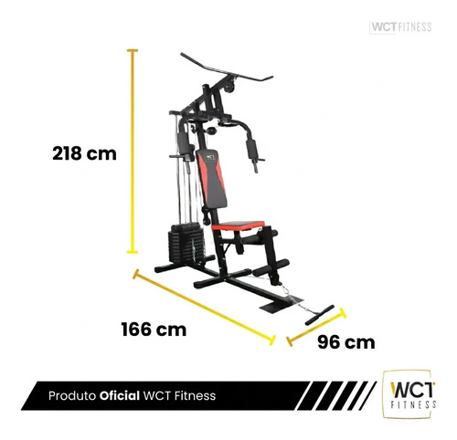 Estação De Musculação De 45kg Wct Fitness Cor da estrutura Preto Cor do estofamento Preto e vermelho