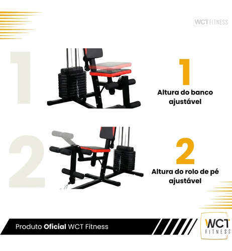 Estação De Musculação De 45kg Wct Fitness Cor da estrutura Preto Cor do estofamento Preto e vermelho