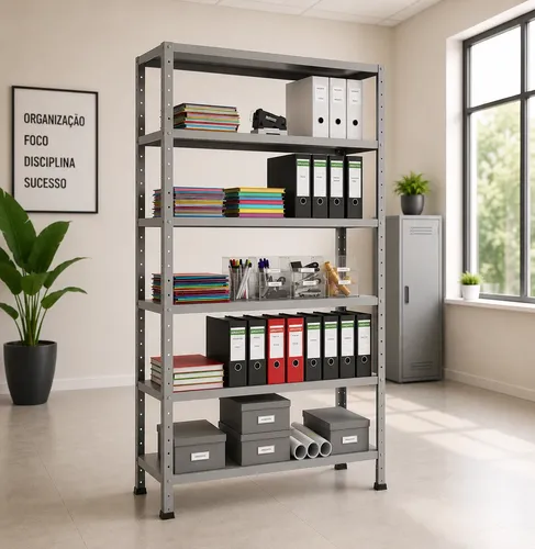 Estante Armário De Aço 6 Bandejas 90cm Cinza