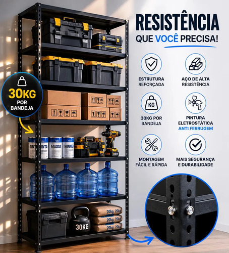 Estante De Aço Multiuso 6 Bandejas Reforçada Antiferrugem