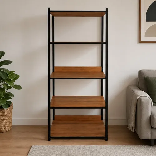 Estante para livros industrial 63cm mdp metalon 5 andares