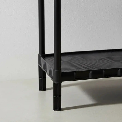 Estante Plástica Preta 5 Prateleiras Modular 136cm Altura
