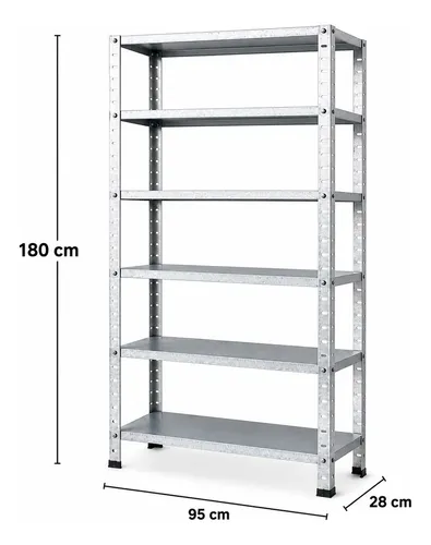 Estante Prateleira De Aço Multiuso180x95cm 6 Prateleiras