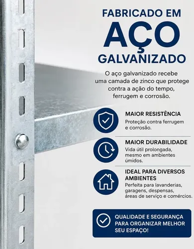 Estante Prateleira De Aço Multiuso180x95cm 6 Prateleiras