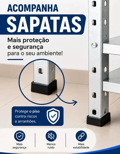 Estante Prateleira De Aço Multiuso180x95cm 6 Prateleiras
