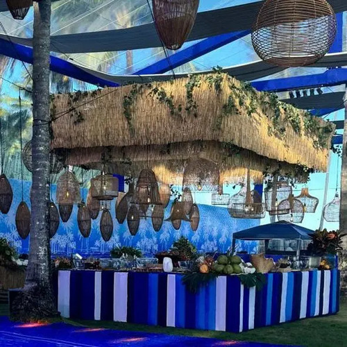 Esteira de Bambu Santa Cecília 5m x 1m Marrom-claro Decoração Tenda