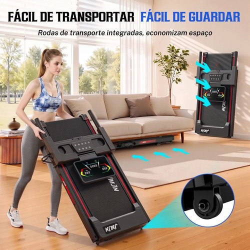 Esteira Elétrica Ergométrica 3.0HP 1-14km/h Com Bluetooth + Fitshow App Suporta até 200KG Dobrável JMJN