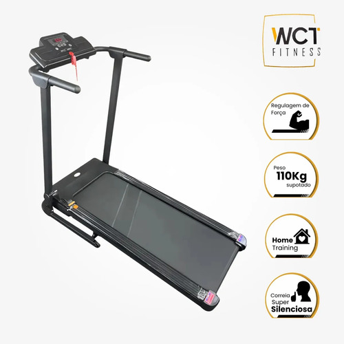 Esteira Elétrica Ergométrica Bivolt Ginastica Wct Fitness Cor Preto