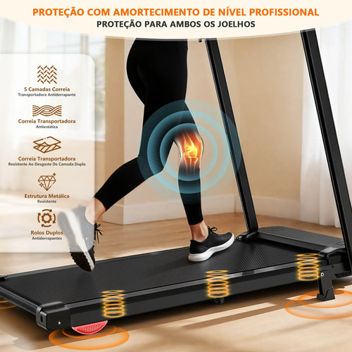 Esteira Elétrica Ergométrica Dobrável 12km C/tela Led Bivolt