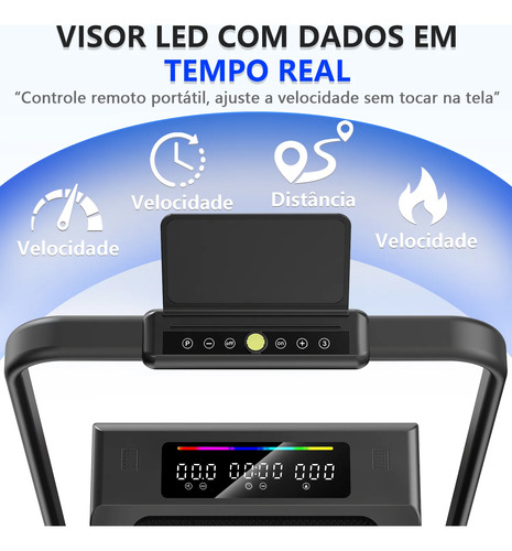 Esteira Elétrica Ergométrica Fitness Dobrável Com Tela Led