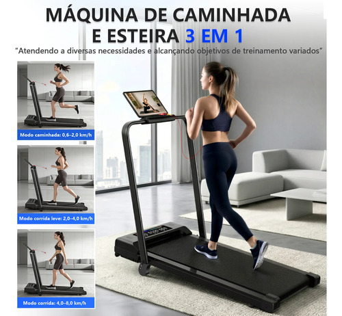 Esteira Elétrica Ergométrica Fitness Dobrável Com Tela Led