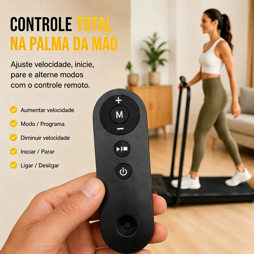 Esteira Ergométrica Dobrável Elétrica Com Painel LCD e Controle Remoto Para Casa Academia Preta