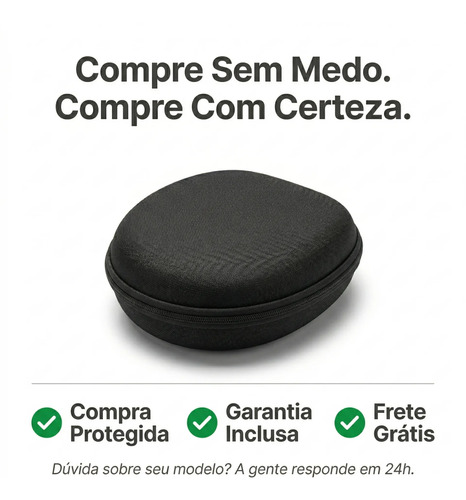 Estojo Portátil Para Headphone, Capa Case Fone De Ouvido