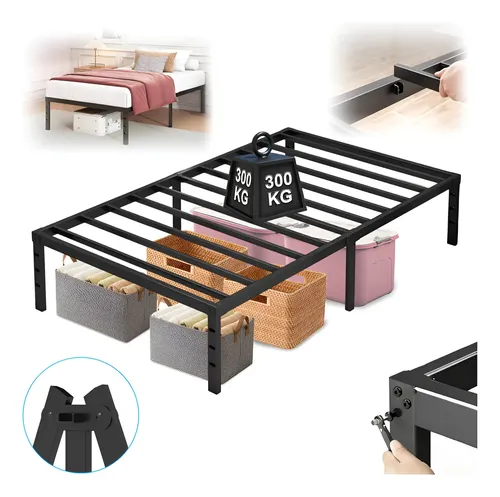 Estrutura de cama metal solteiro cespaco de armazenamen