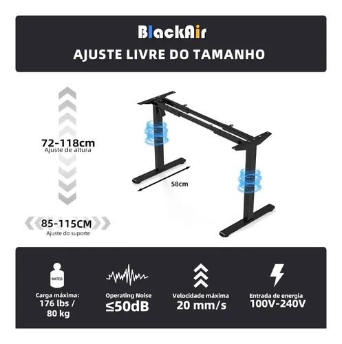 Estrutura De Mesa Elétrica Ergonômica C/ Regulagem Altura