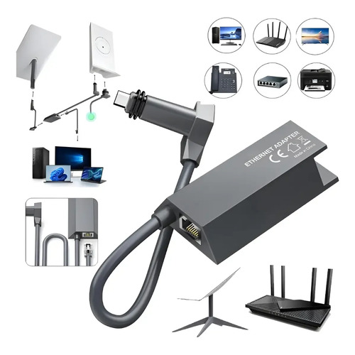 Ethernet starlink v2 adaptador rj45 internet 1200 mbps 1