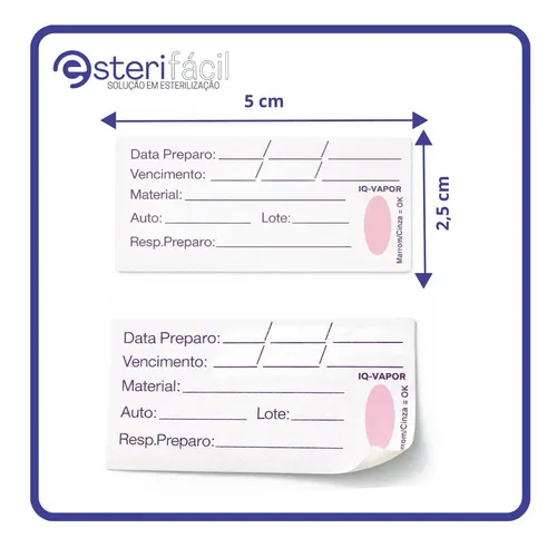 Etiqueta Autoclave Rdc 1002 Anvisa Rolo 500 Unidades