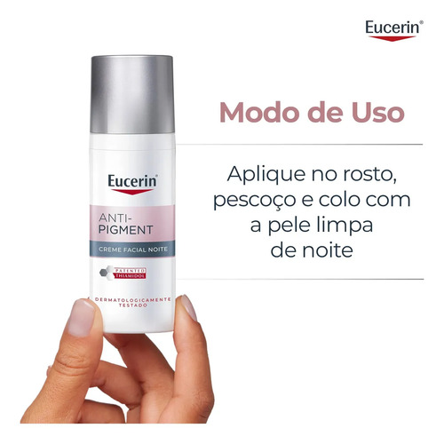 EUCERIN Creme Facial Antimanchas Noite 50ml, Anti-Pigment, Clareador, Thiamidol, Noturno
