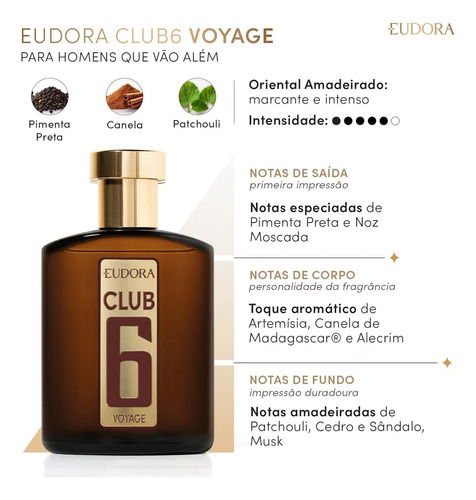 Eudora Club 6 Voyage Deo-colônia 95ml para masculino