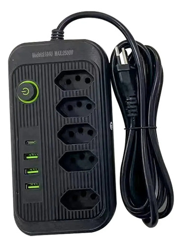 Extensão 5 Tomadas E 3 Usb 1 Pd Led Bivolt Power 110v/220v
