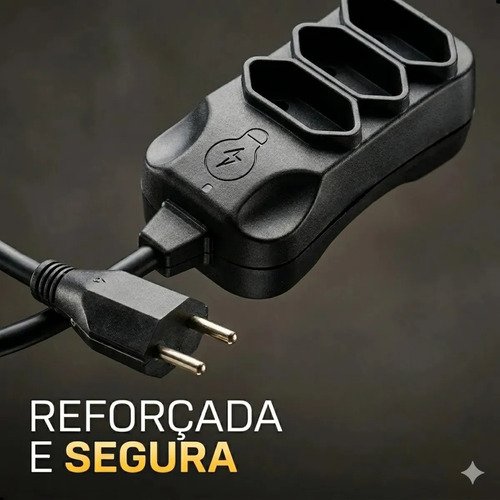 Extensão Elétrica 30 Metros Reforçada 3 Tomadas Cabo Resistente 10a 20a Bivolt Uso Profissional Residencial Obra Alta Durabilidade