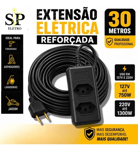 Extensao eletrica reforcada 30 metros 1020a obra profissiona