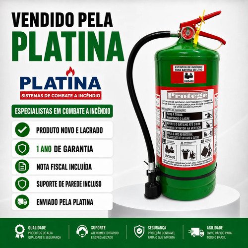 Extintor Para Bateria De Lítio 10 Litros Agente Encapsulante