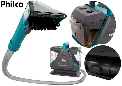 Extratora de Sujeira Portátil Philco PEX30A Borrifa Esfrega e Extrai 2000W 2,6L de Potência e Bico de Autolimpeza