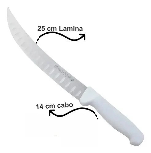 Faca Profissional 10'' Granton Edge Master Line Mundial Cor Branco