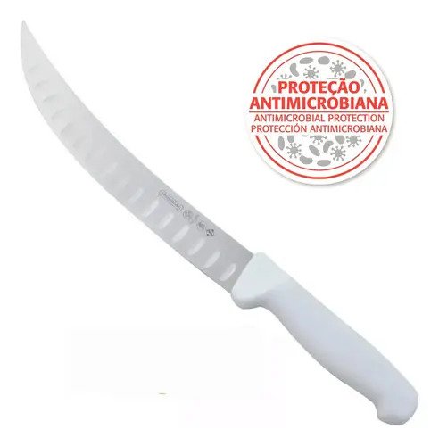 Faca Profissional 10'' Granton Edge Master Line Mundial Cor Branco
