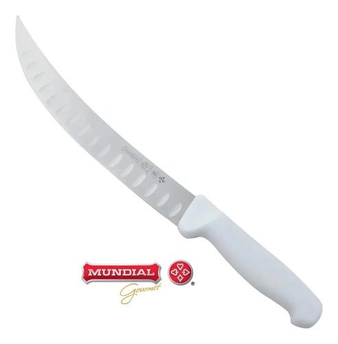 Faca Profissional 10'' Granton Edge Master Line Mundial Cor Branco