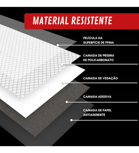 Faixa Refletiva Adesiva Sinalização Caminhão Kit 20un
